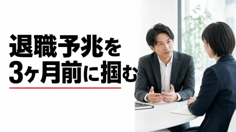 退職予兆を3ヶ月前に掴む｜行動シグナルと引き留め面談