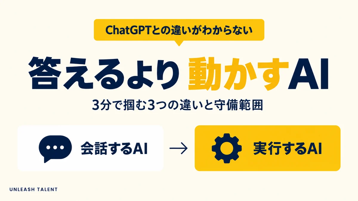 ChatGPTとの違いがわからない｜答えるより動かすAI