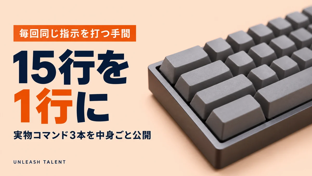 毎回同じ指示を打つ手間｜15行を1行に